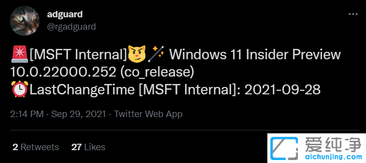 ΢ܛWin11 22000.252(RPBeta)