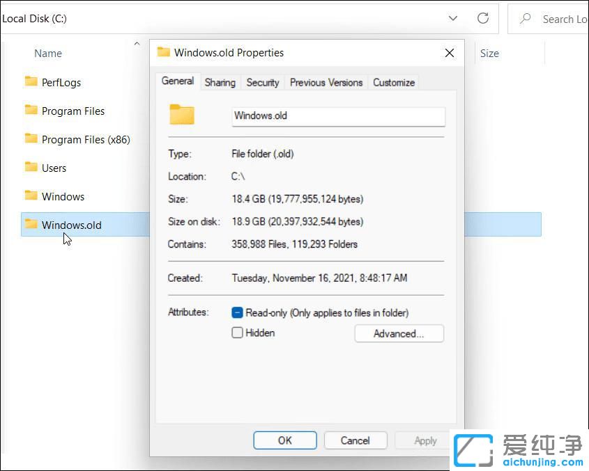 Win11ϵy(tng)΄hwindows.oldļA